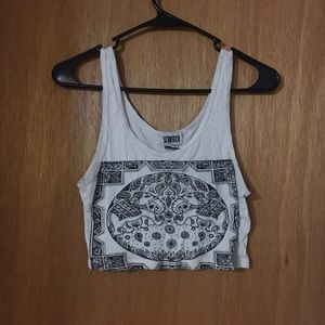 Ganesh black and white crop top